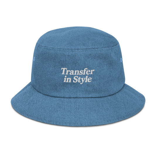 Transfer in Style Denim bucket hat